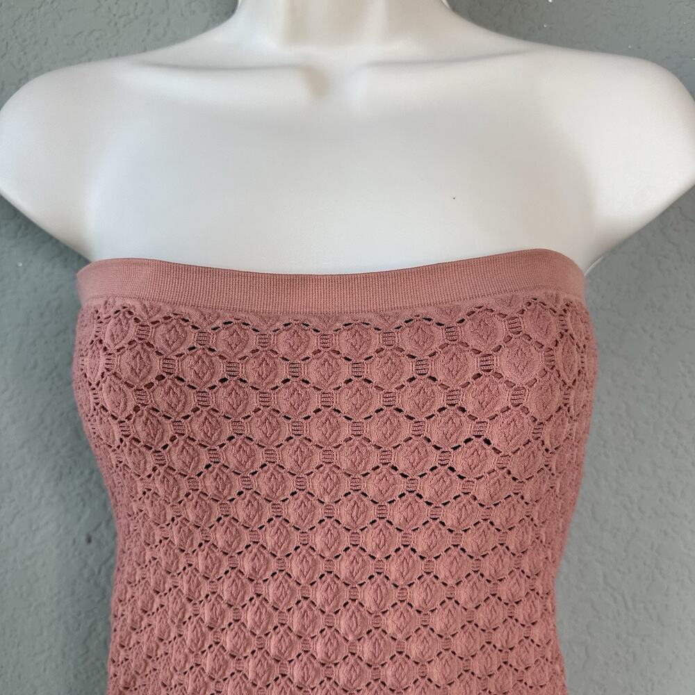 Free people intimately Tube Top M/L Terra Cotta boho festival Textured stretch